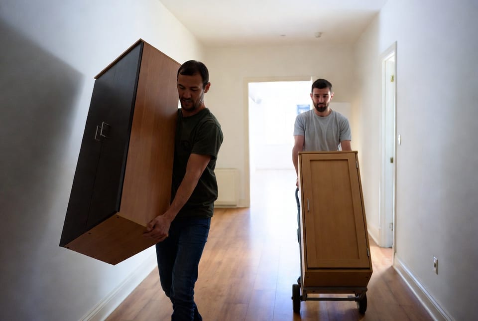 Moving checklist with organized packing boxes and supplies