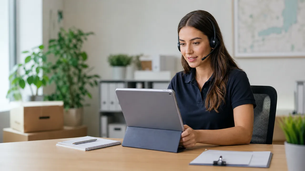 Moving support concierge helping a customer with planning questions